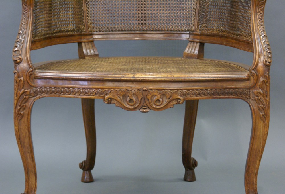 A 19th C French  walnut Bergere Chair View V