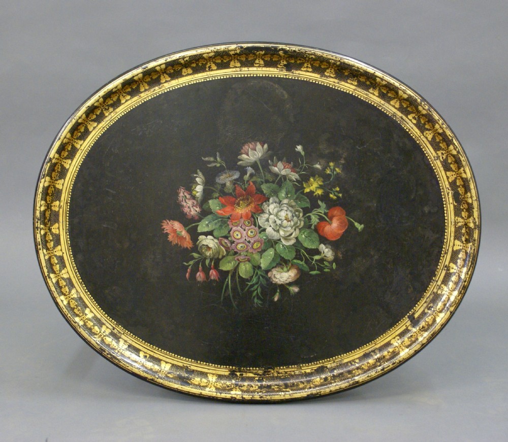 A Regency papier mache tray on stand View IV