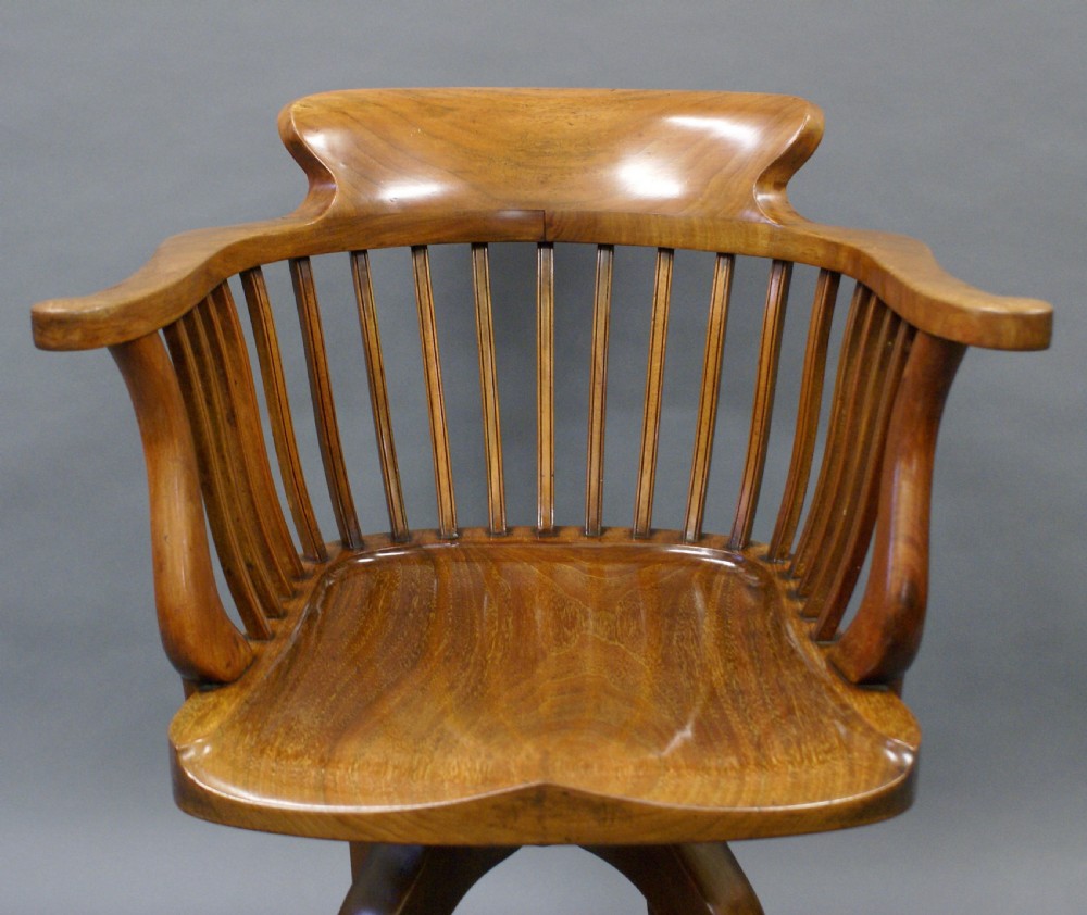 A quality walnut revolving desk chair View IV