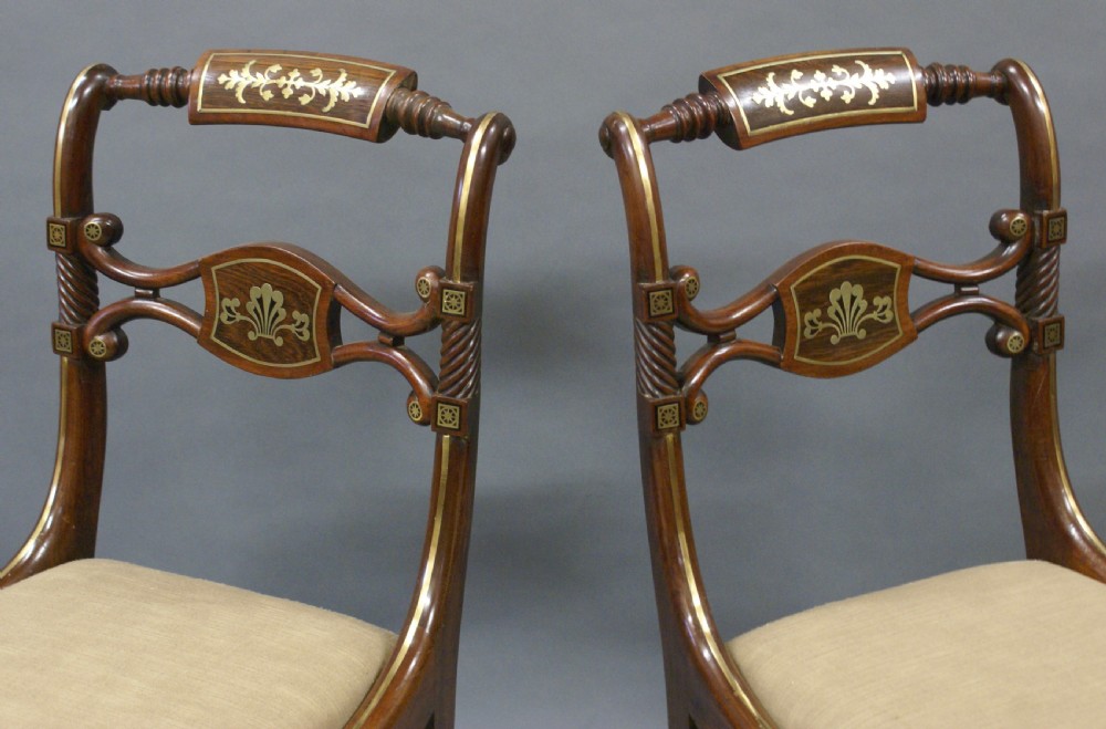 A superb pair of Regency side chairs View IV