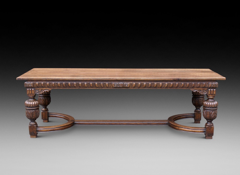An Elizabethan style oak refectory table View II