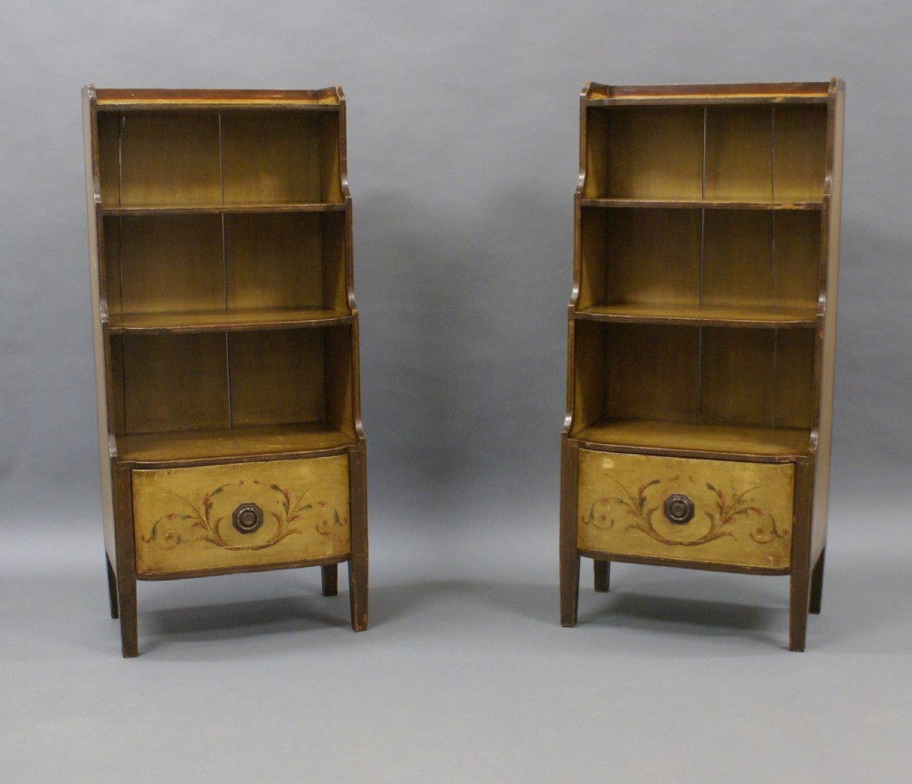 A rare pair of 19thC Scandinavian painted bookcases View V
