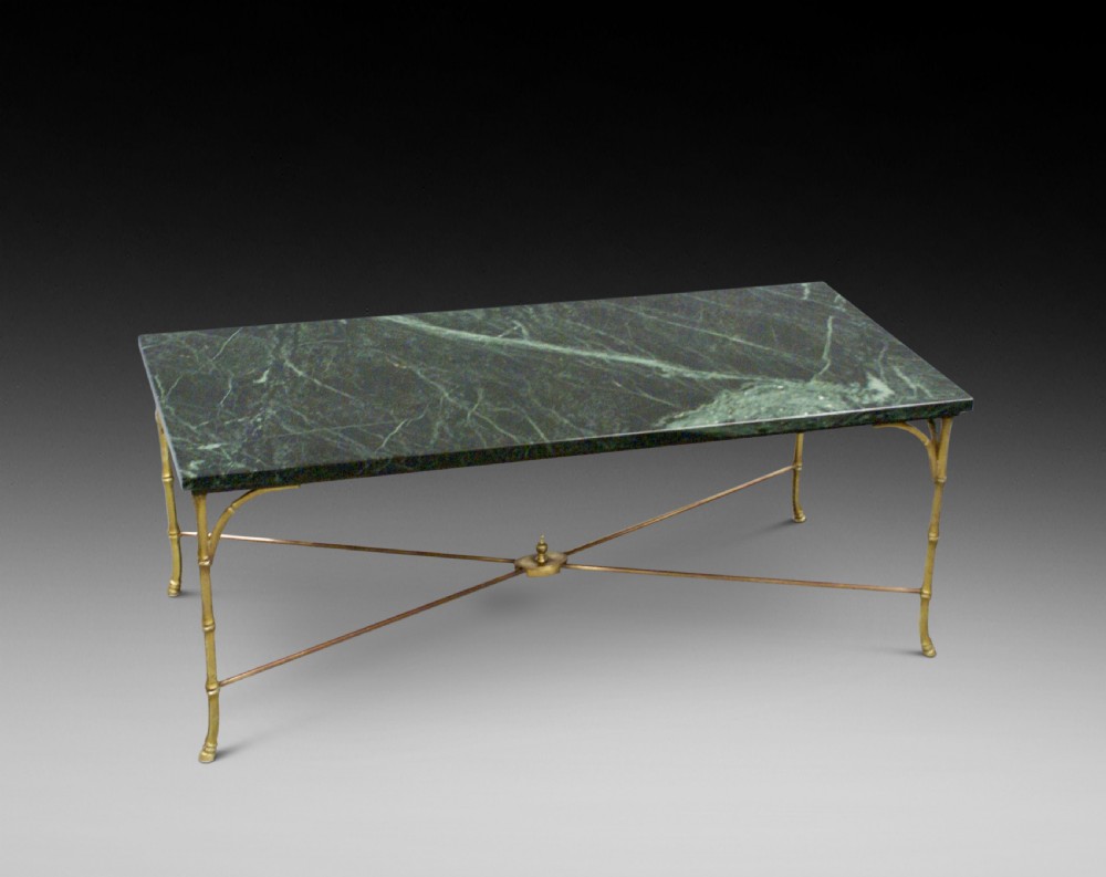 An Italian brass & marble coffee table