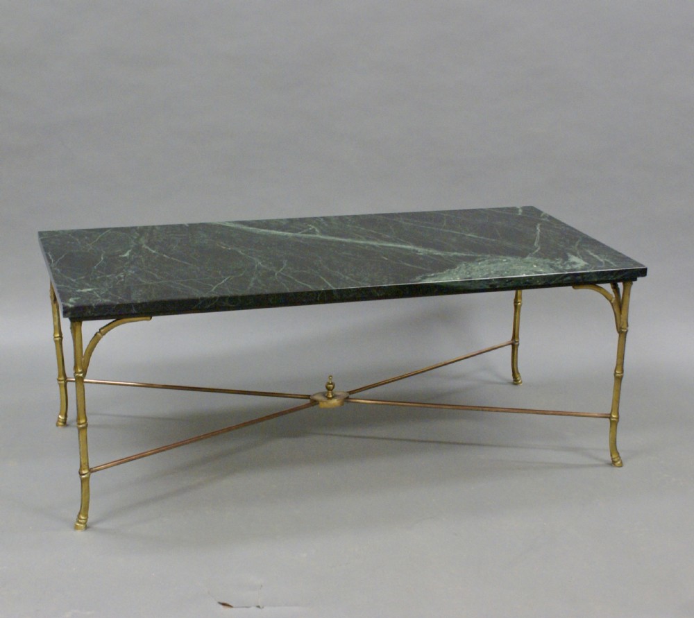 An Italian brass & marble coffee table View IV