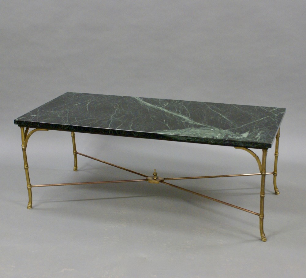 An Italian brass & marble coffee table View V