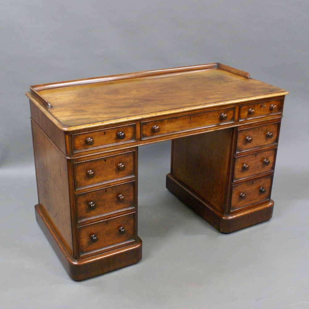 An attractive mahogany pedestal desk View IV