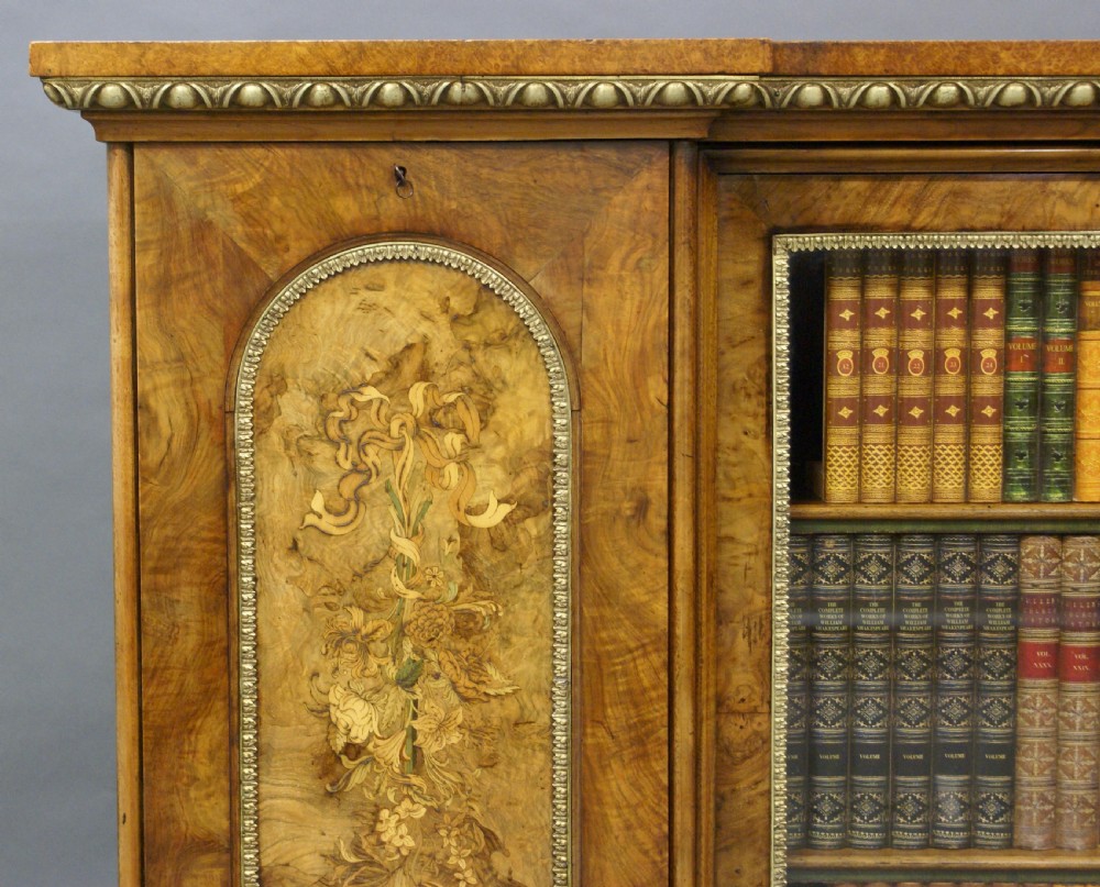 An exceptional walnut and ormolu side cabinet View VI
