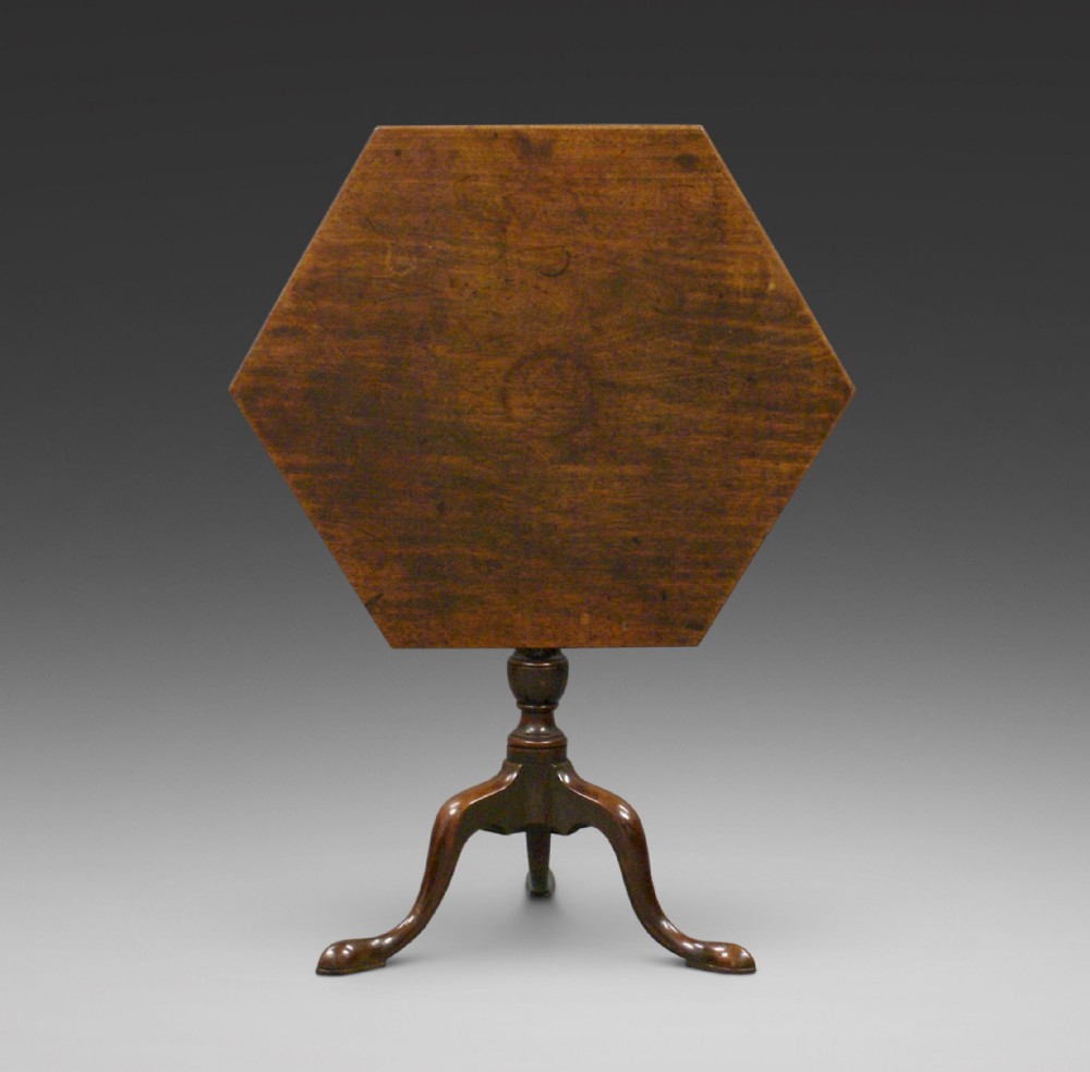 An unusual Georgian hexagonal tripod table