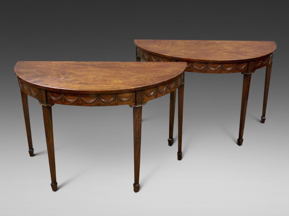 A fine pair of Adam period console tables