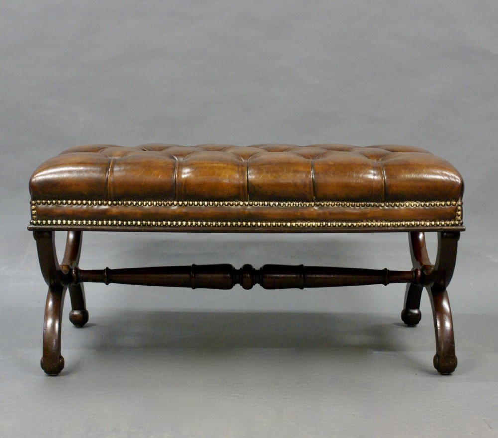 A William IV Mahogany X frame stool View II