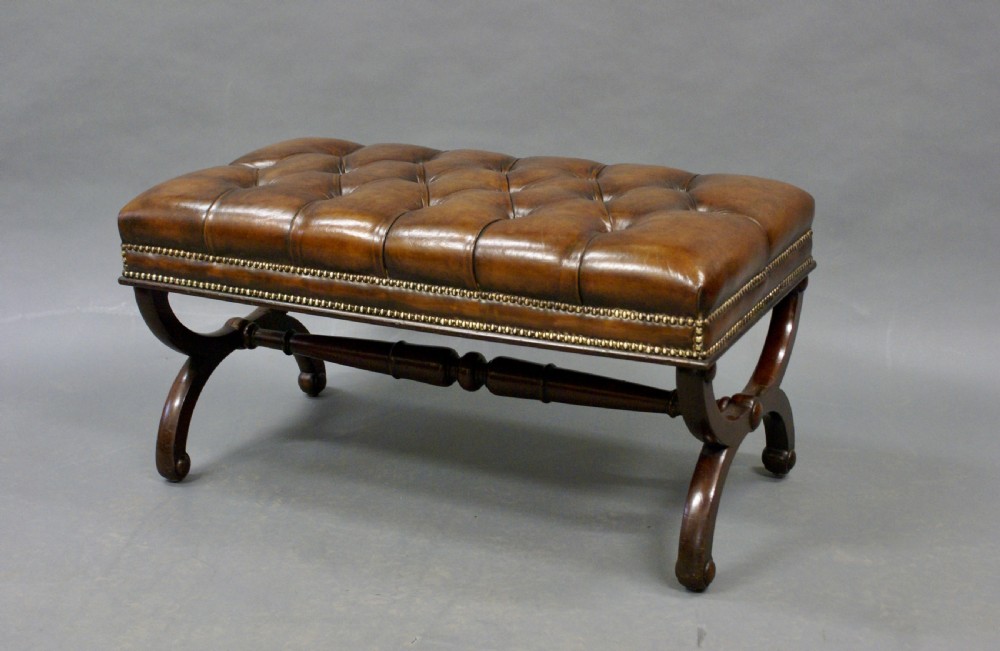 A William IV Mahogany X frame stool View VI