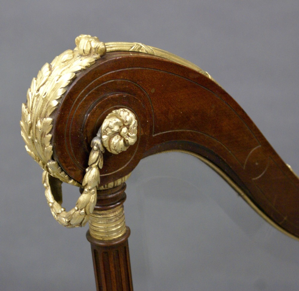 A mahogany & ormolu harp shaped fire screen View II