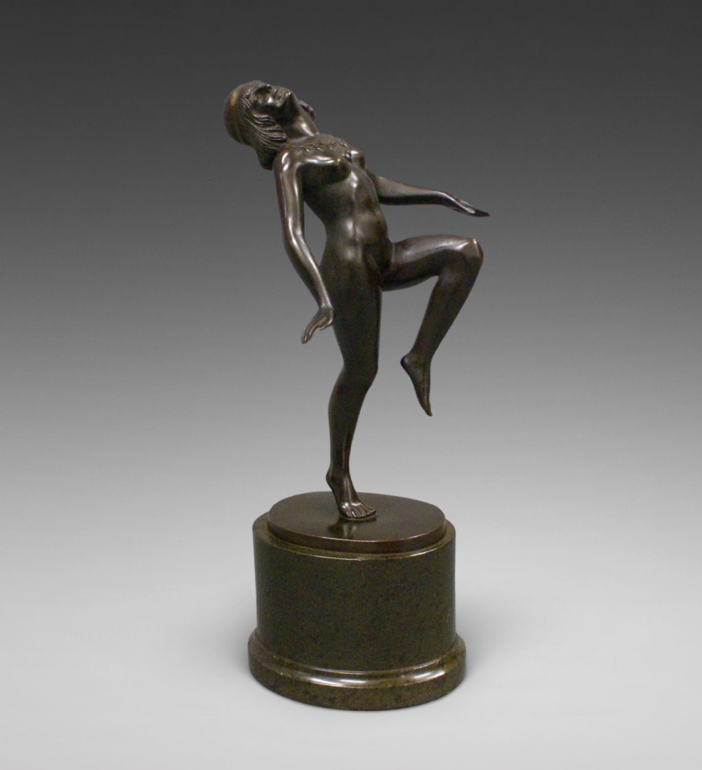 Art Deco bronze figure of a dancing nude