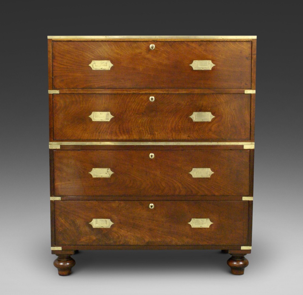 A Fine Military Campaign Chest of Drawers