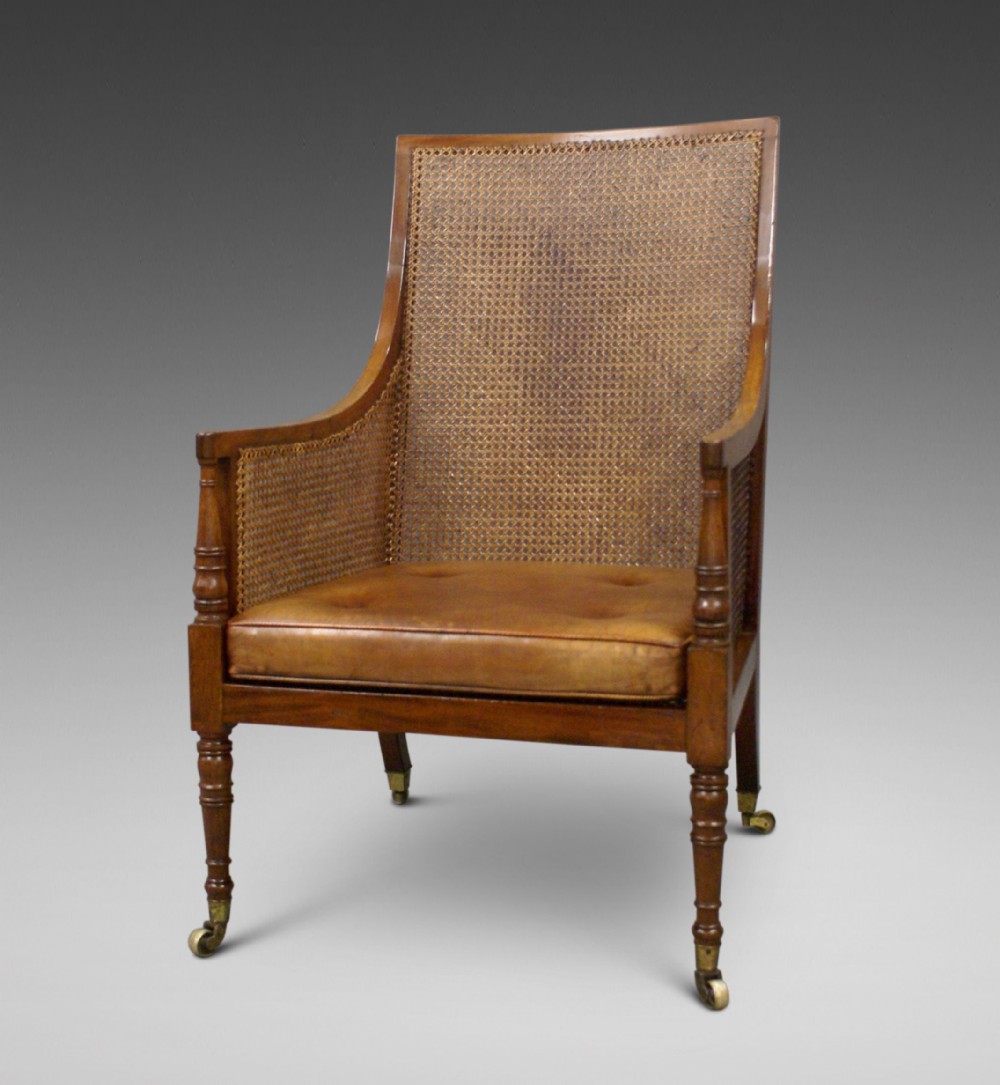 An unusually large Georgian Bergere chair
