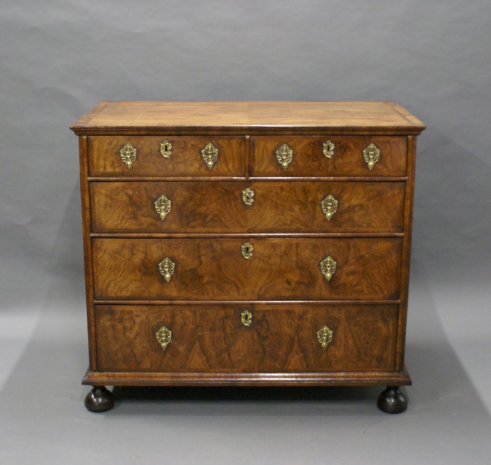 A William & Mary walnut chest of drawers View II
