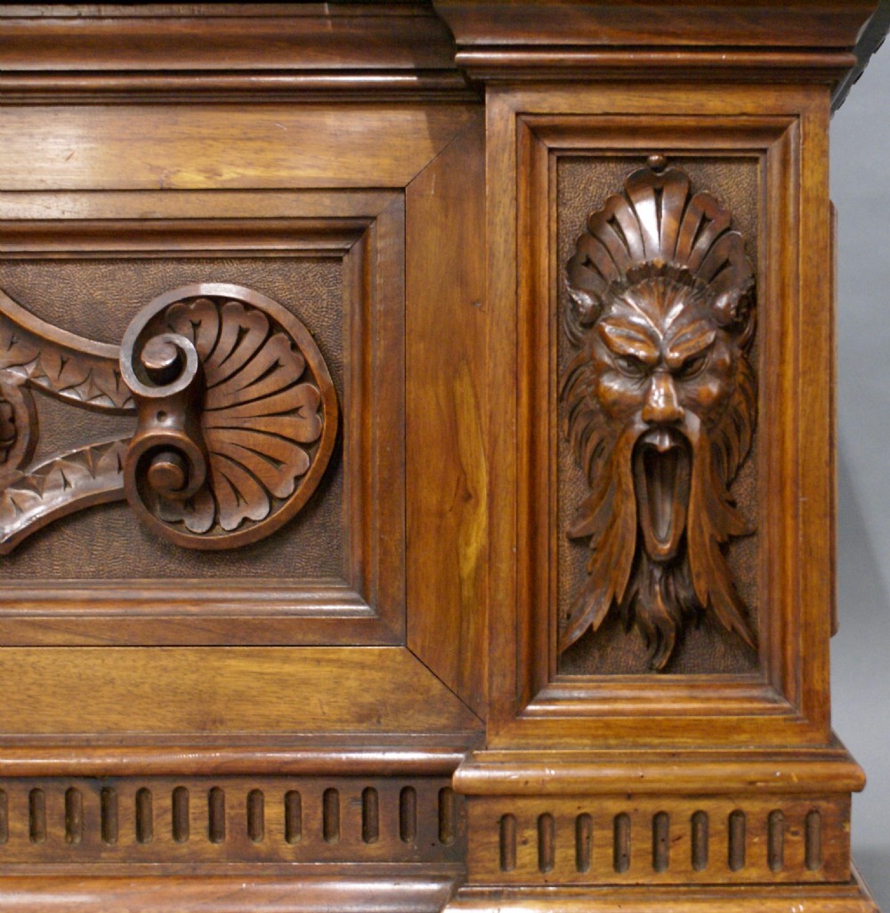 A carved walnut hall bench of exceptional quality View III