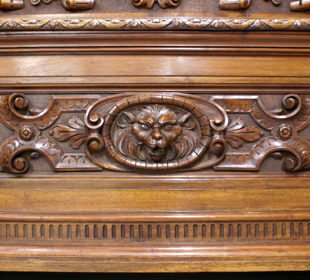 A carved walnut hall bench of exceptional quality View V