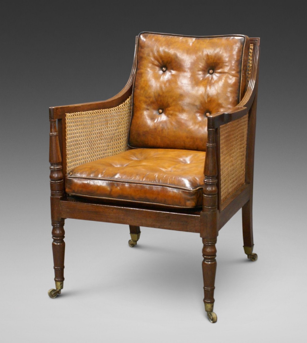 A Georgian mahogany Bergere chair