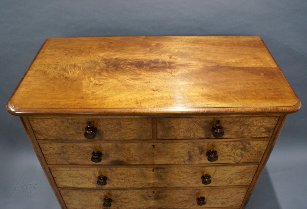 A Quality Burr Walnut Victorian Chest of Drawers View IV