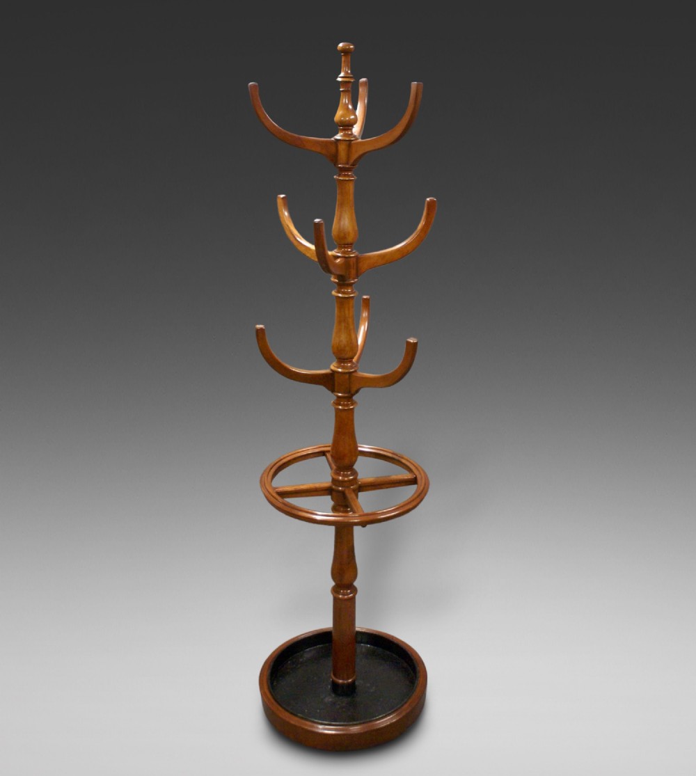 A late 19thC mahogany stick & hat stand