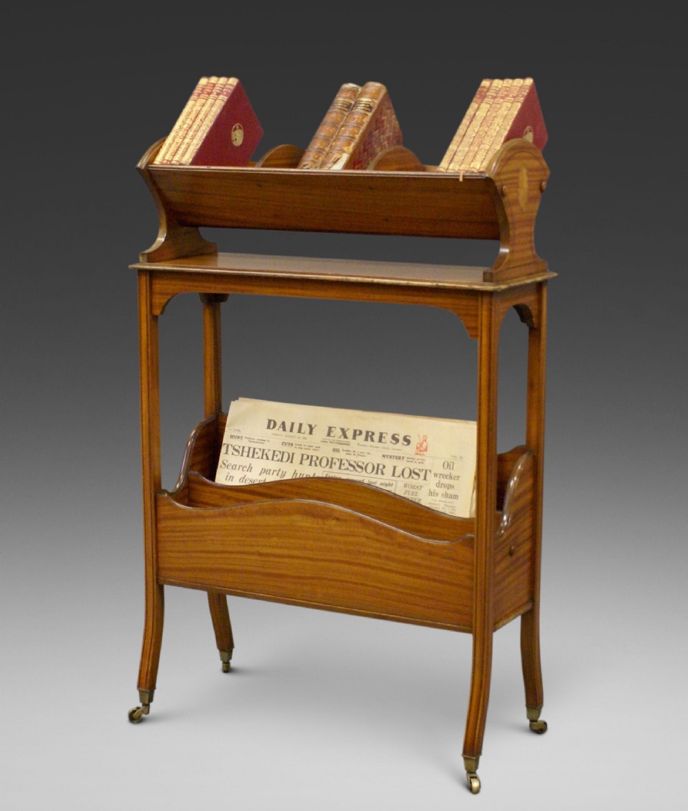 An Edwardian satinwood book trough