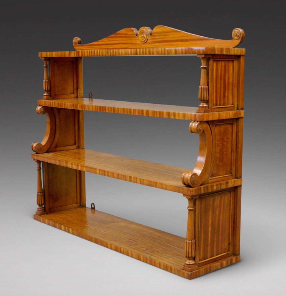 A fine set of Satinwood wall shelves