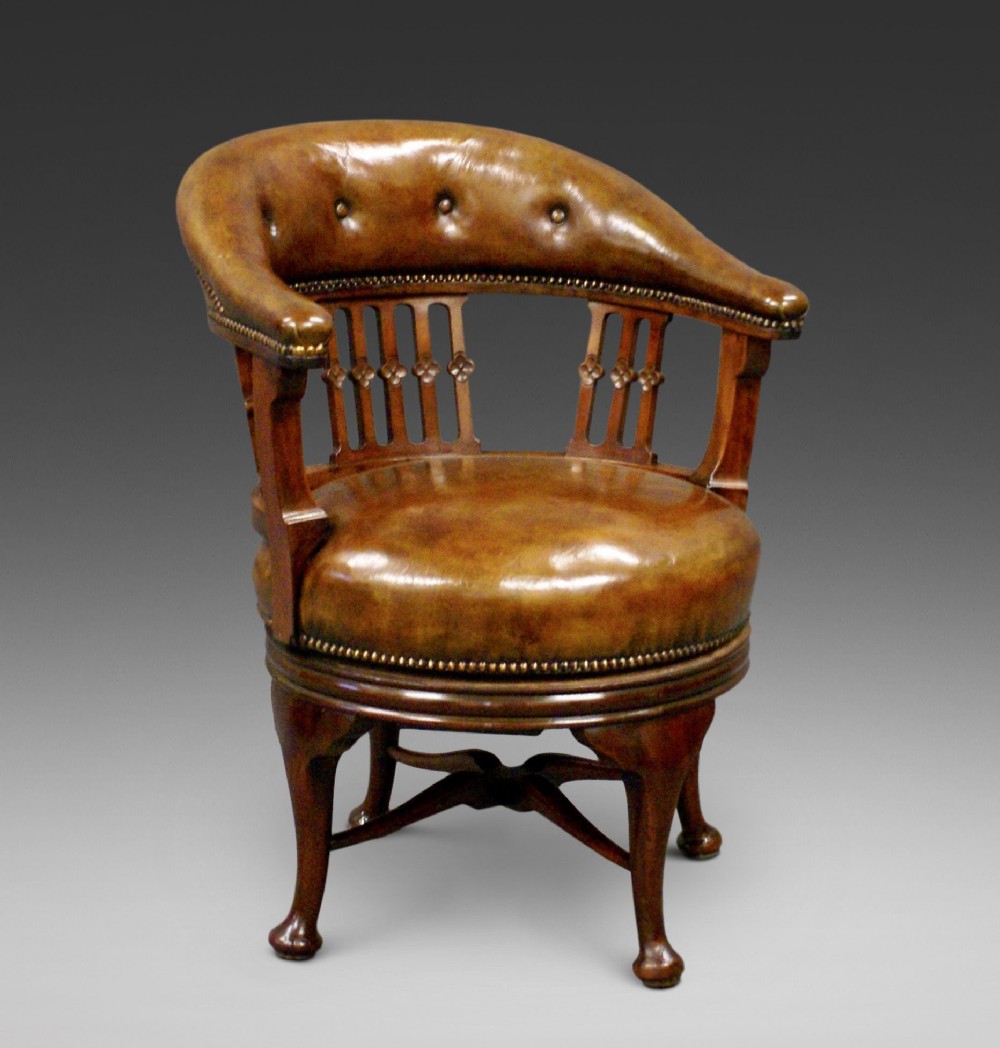 Late 19thC revolving desk chair