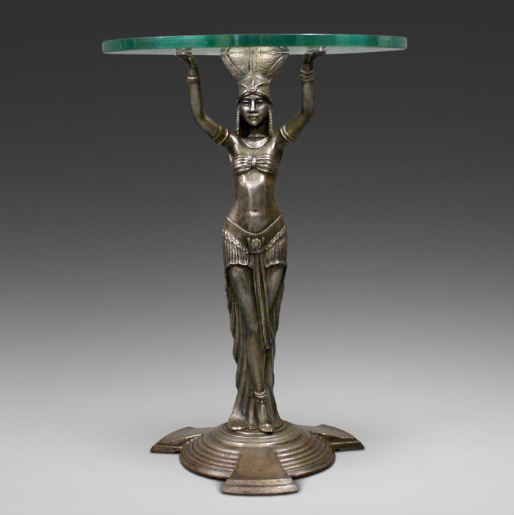 An Art Deco cast iron side table