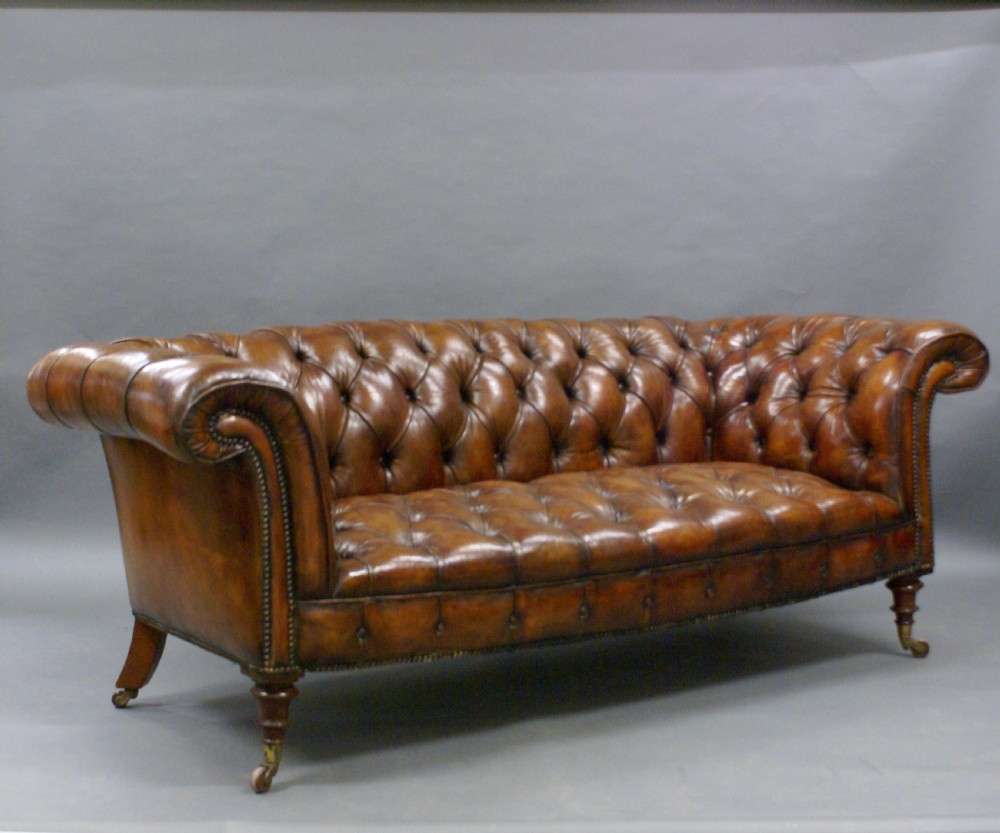 19th century leather Chesterfield View III