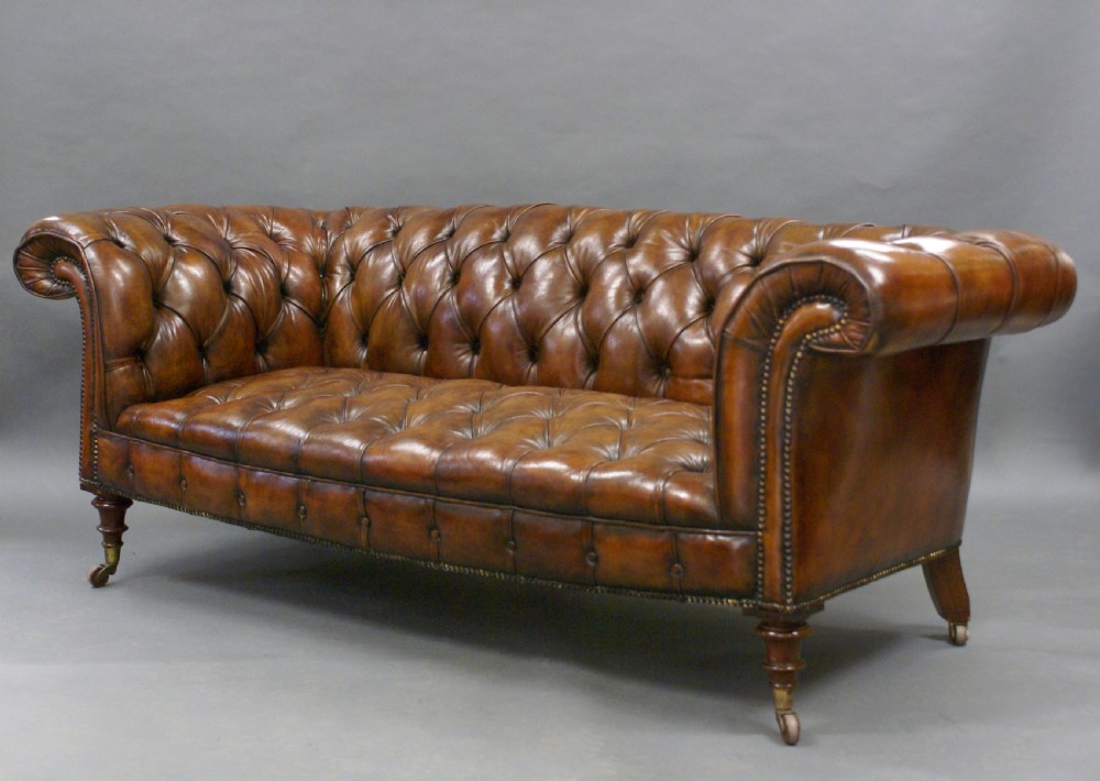19th century leather Chesterfield View IV