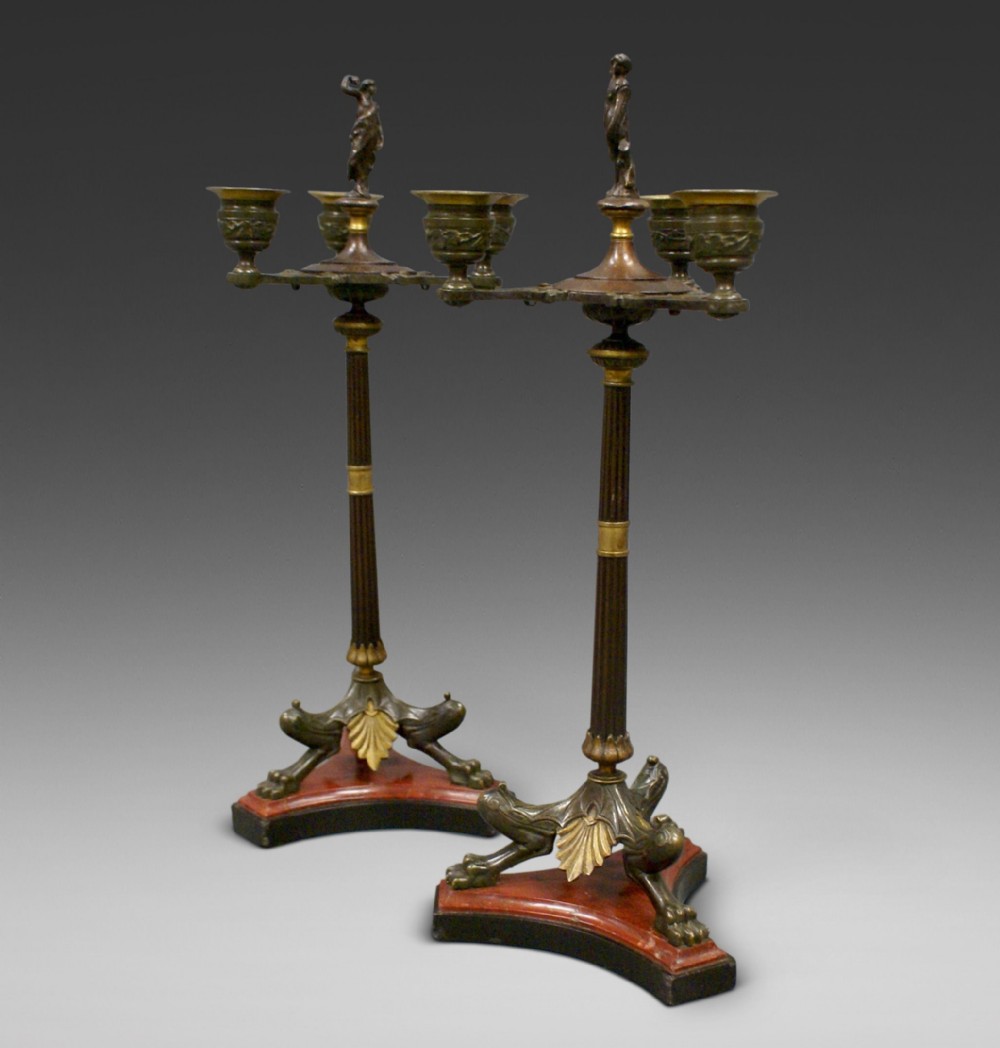 A fine pair of Regency ormolu Candelabra