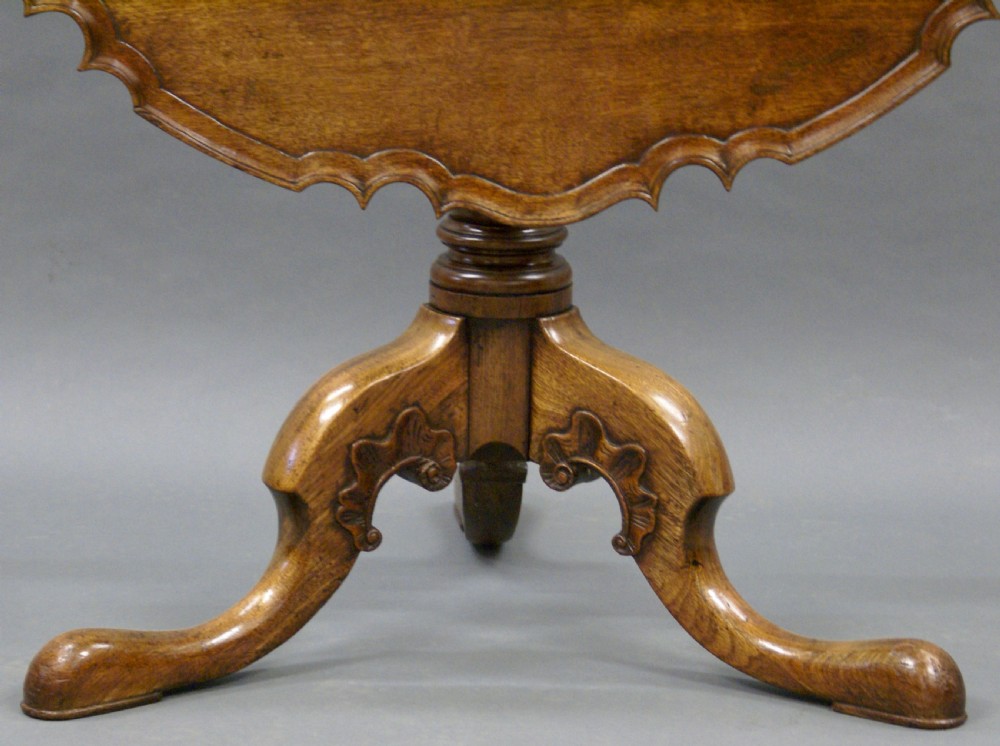 A very large Georgian piecrust tripod table View III