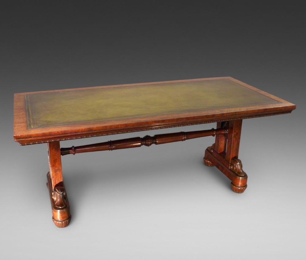 A large library writing table in the manner of Gillows