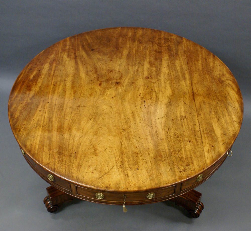 William IV mahogany drum table View III