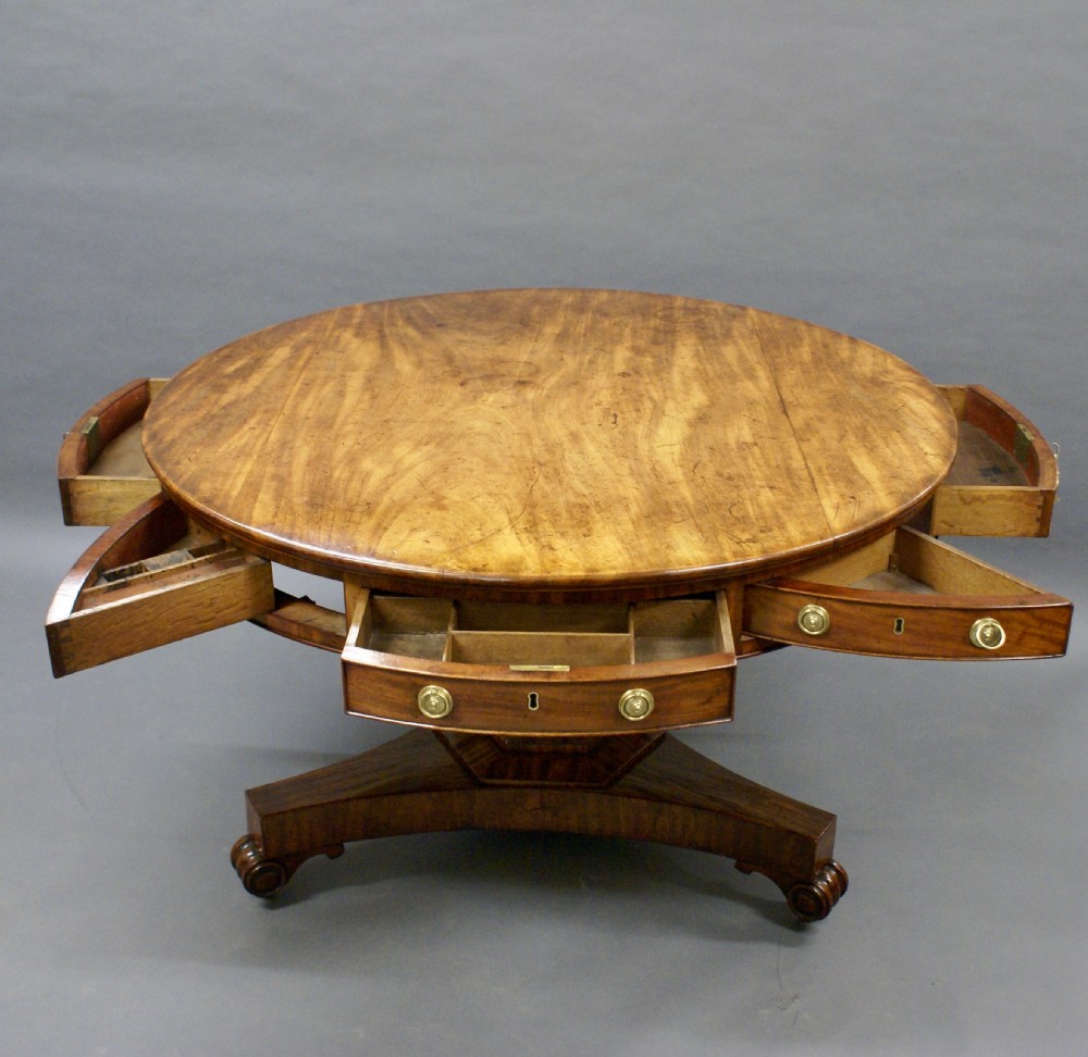 William IV mahogany drum table View VI