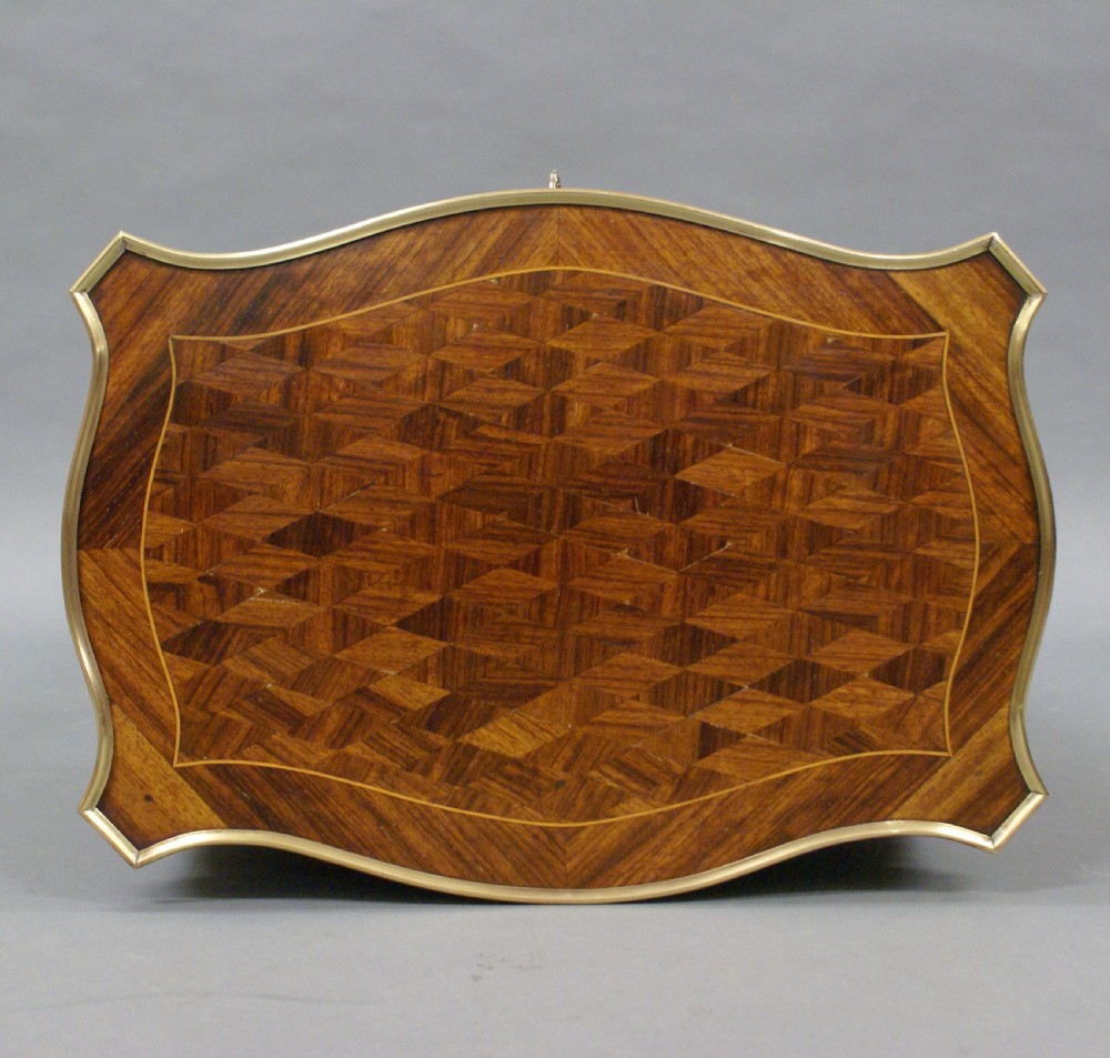 A fine pair of ormolu & parquetry side tables View II