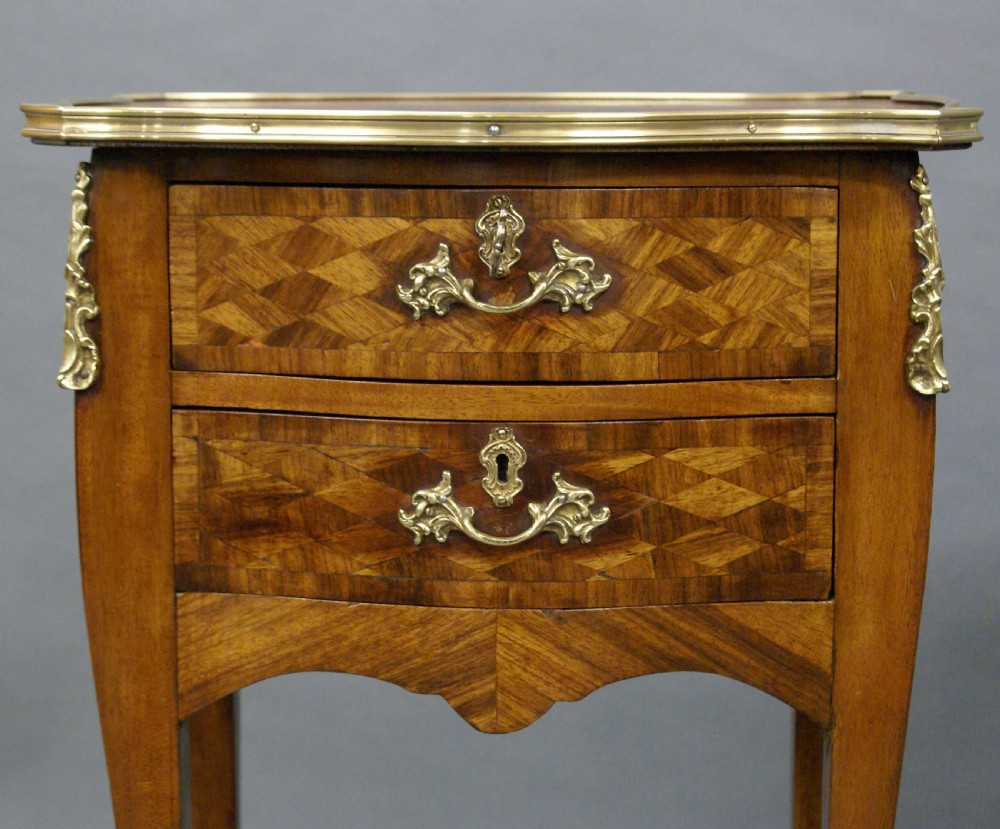 A fine pair of ormolu & parquetry side tables View IV