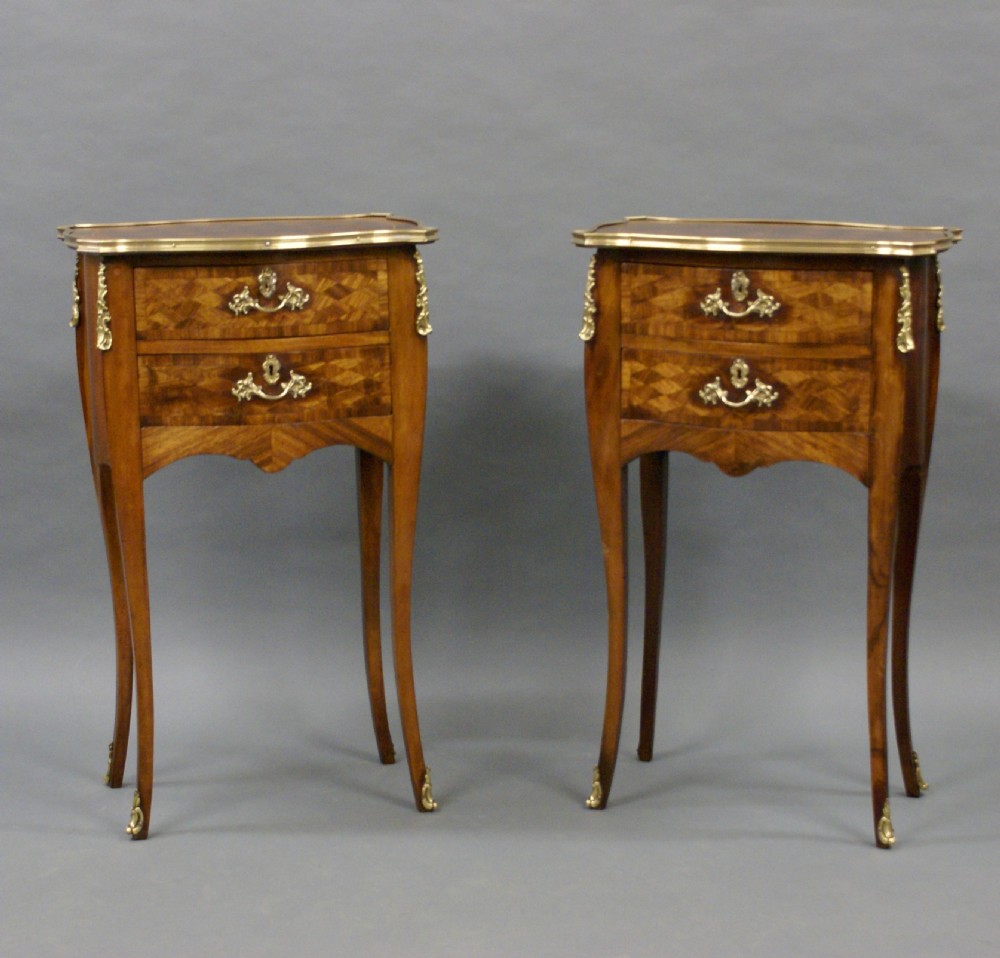 A fine pair of ormolu & parquetry side tables View VI