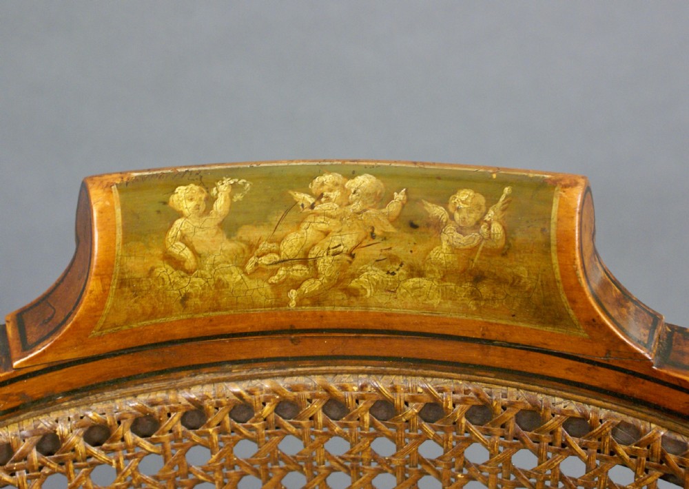 A rare 18th century satinwood Berger chair View III