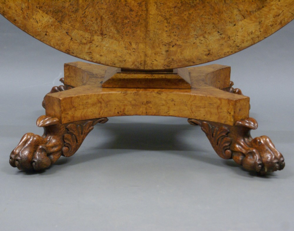 Regency Burr Elm centre table View II