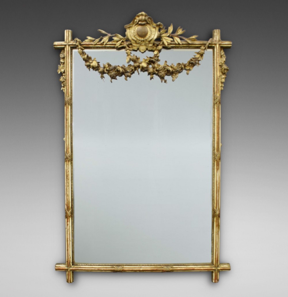 A large early 19th Century French painted mirror