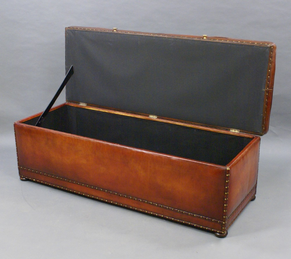 A very large Victorian leather ottoman View VII
