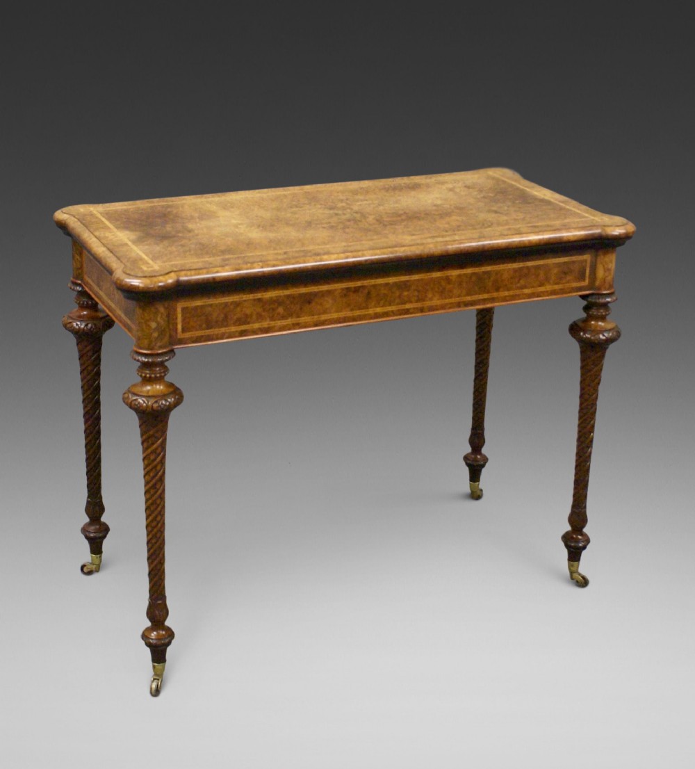 A good quality Victorian burl walnut card table
