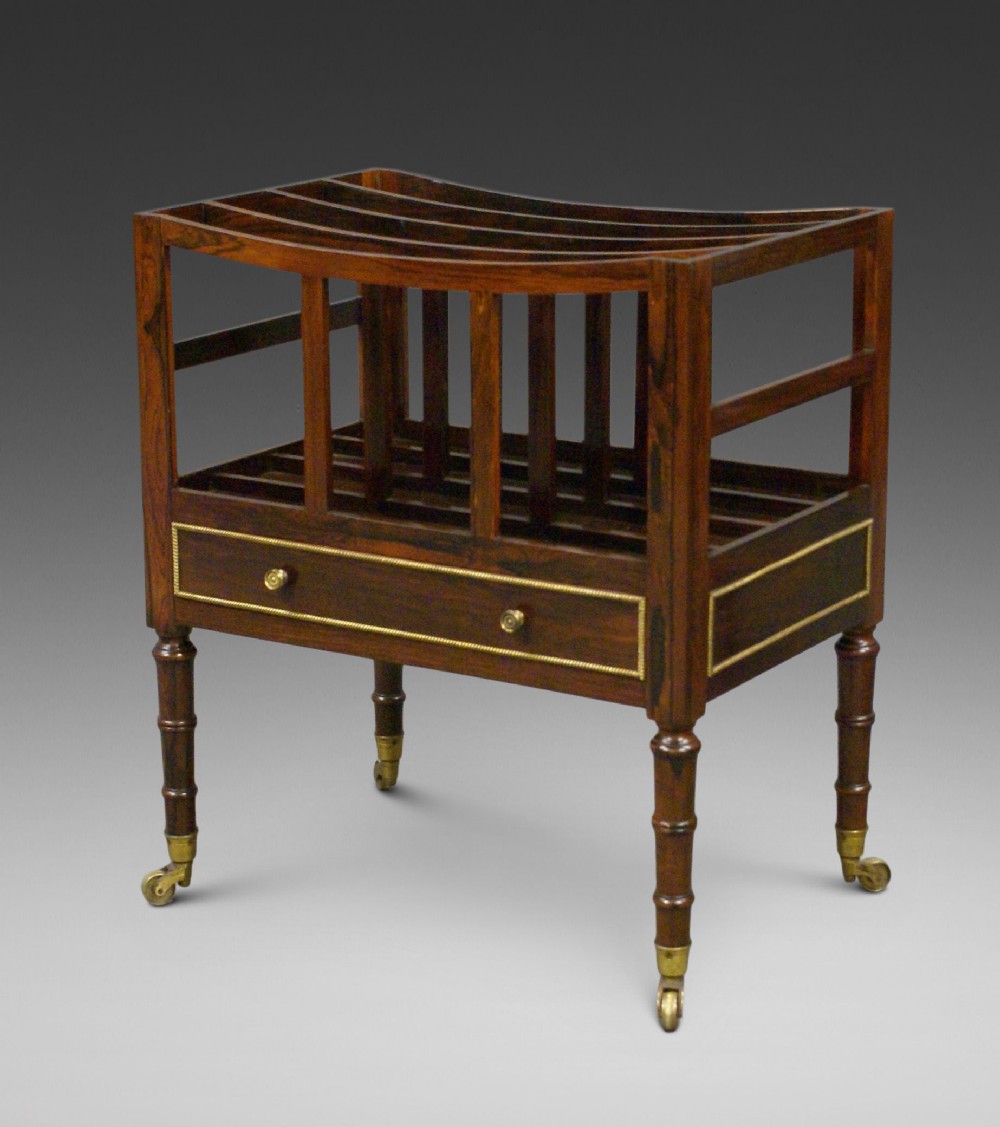 A late 19thC rosewood Canterbury