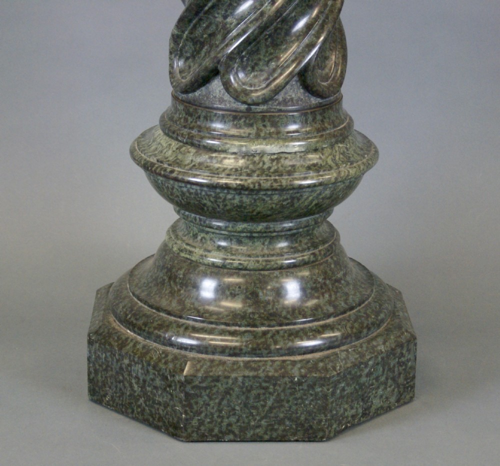 A French mid 19thC Verde Antico marble column View VI