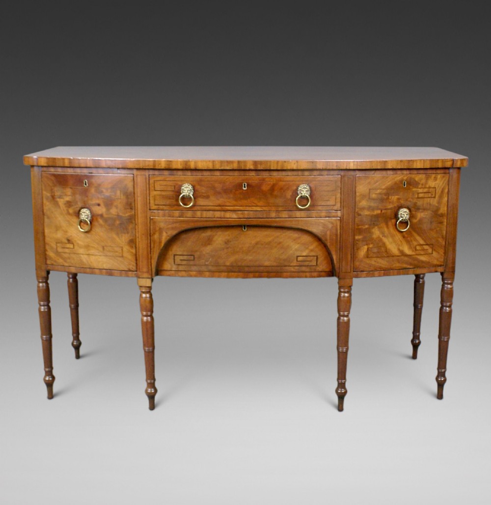 A late Regency mahogany bow-fronted sideboard