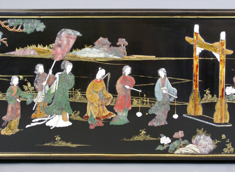 A black Jappaned chioniserie coffee table View IV