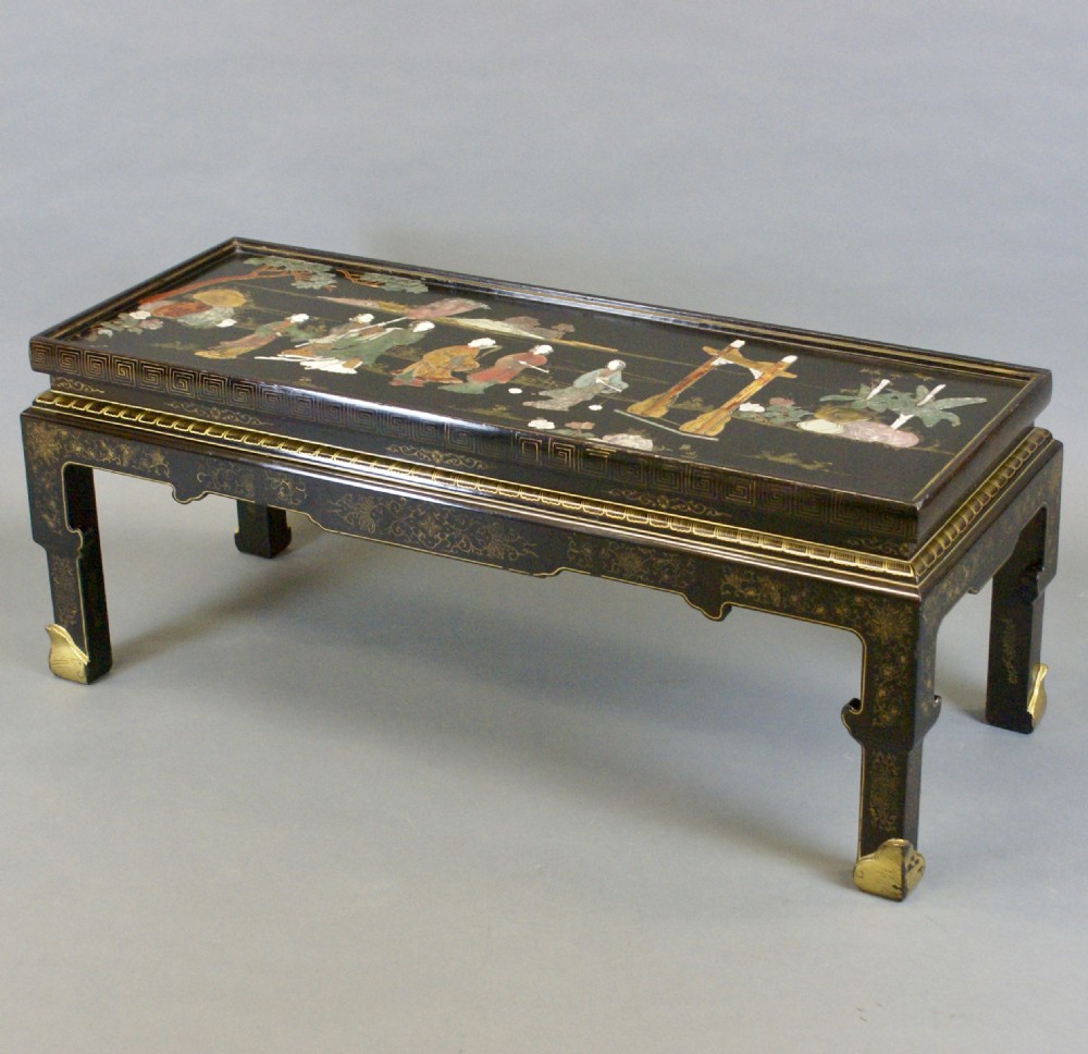 A black Jappaned chioniserie coffee table View VI