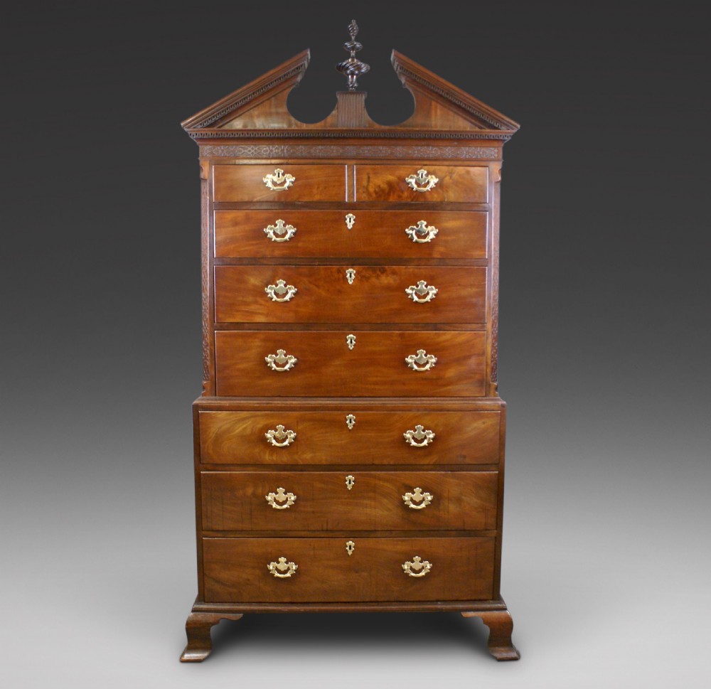 An imposing George II tallboy